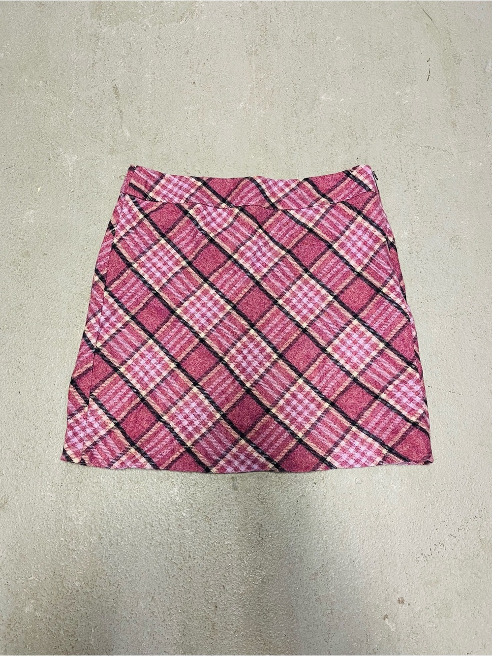 Talbots Wool Blend Plaid Skirt Pink & Purple Size 14